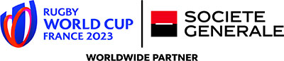 Logo Societe Generale and Rugby world cup 2023, worldwide partner